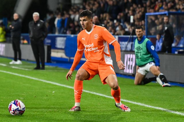 Albie Morgan of Blackpool in action during the Sky Bet League 1 match Huddersfield Town vs Blackpool at John Smith's Stadium, Huddersfield, United Kingdom, 24th September 2024

(Photo by Craig Thomas/News Images)