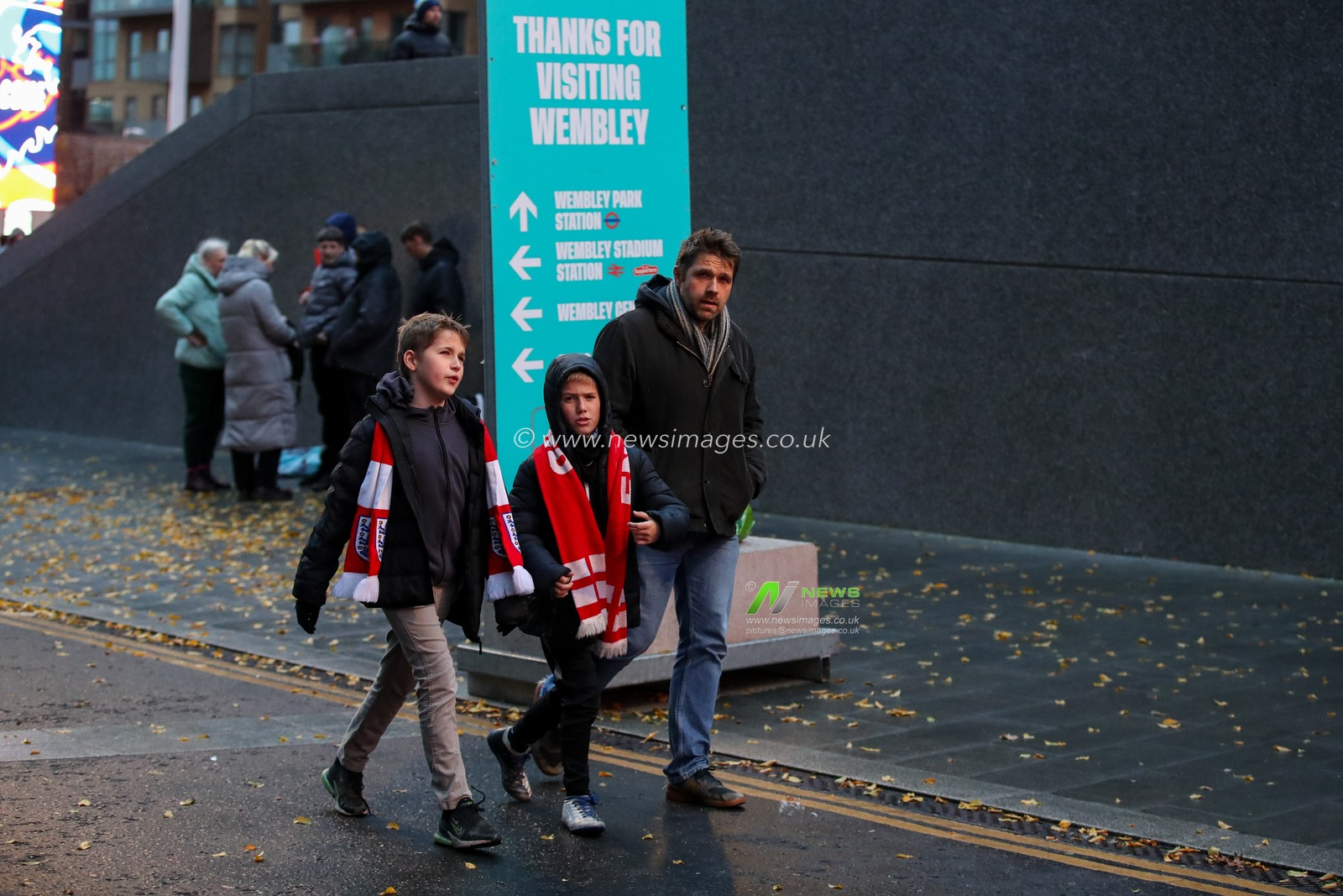 Fans make their way to Wembley Stadium during the UEFA Nations League, League B - Group 2 match England vs Republic of Ireland at Wembley Stadium, London, United Kingdom, 17th November 2024

(Photo by Gareth Evans/News Images)