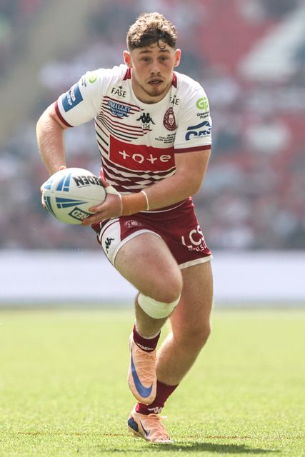 Jack Farrimond of Wigan Warriors breaks with the ball during the Betfred Challenge Cup Final match Wigan Warriors vs Hull KR at Wembley Stadium, London, United Kingdom on 30 May 2026

(Photo by Alfie Cosgrove/News Images)