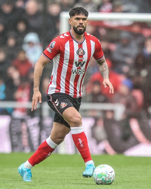 Omar Alderete of Sunderland during the Premier League match Sunderland vs Manchester United at Stadium Of Light, Sunderland, United Kingdom on 09 May 2026

(Photo by Alfie Cosgrove/News Images)
