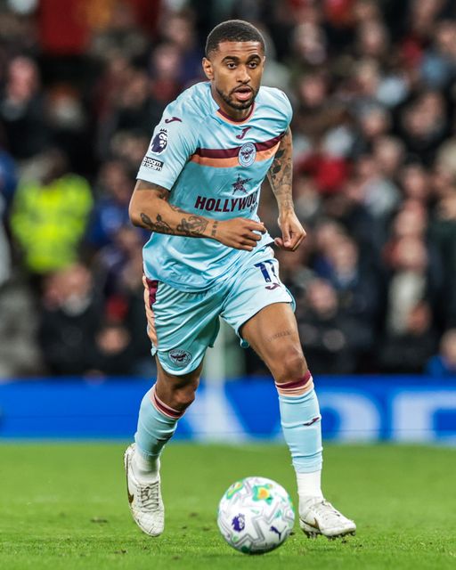 Reiss Nelson of Brentford during the Premier League match Manchester United vs Brentford at Old Trafford, Manchester, United Kingdom on 27 April 2026

(Photo by Mark Cosgrove/News Images)