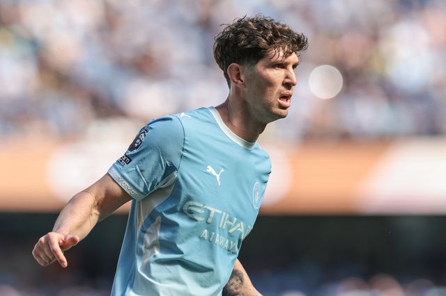 John Stones of Manchester City during the Premier League match Manchester City vs Aston Villa at Etihad Stadium, Manchester, United Kingdom on 24 May 2026

(Photo by Mark Cosgrove/News Images)