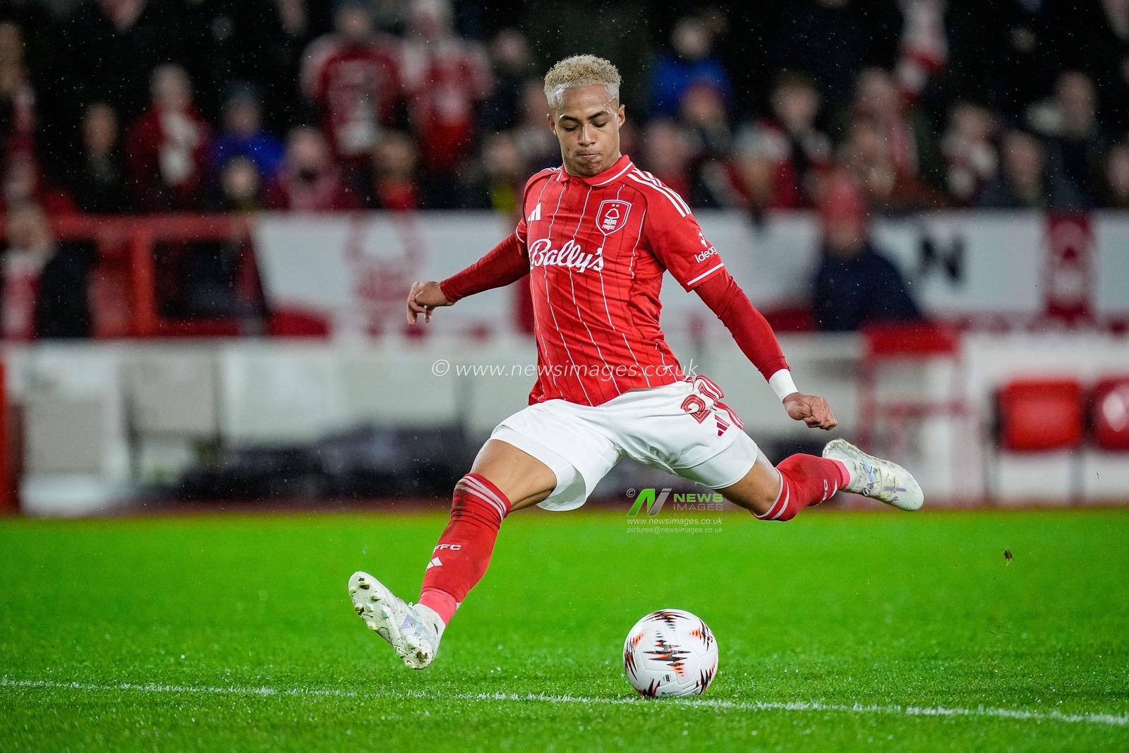 Omari Hutchinson of Nottingham Forest shoots on goal  during the UEFA Europa League 
Knockout Round Play-offs match Nottingham Forest vs Fenerbahce at City Ground, Nottingham, United Kingdom on 26 February 2026

(Photo by Maynard Manyowa/News Images)