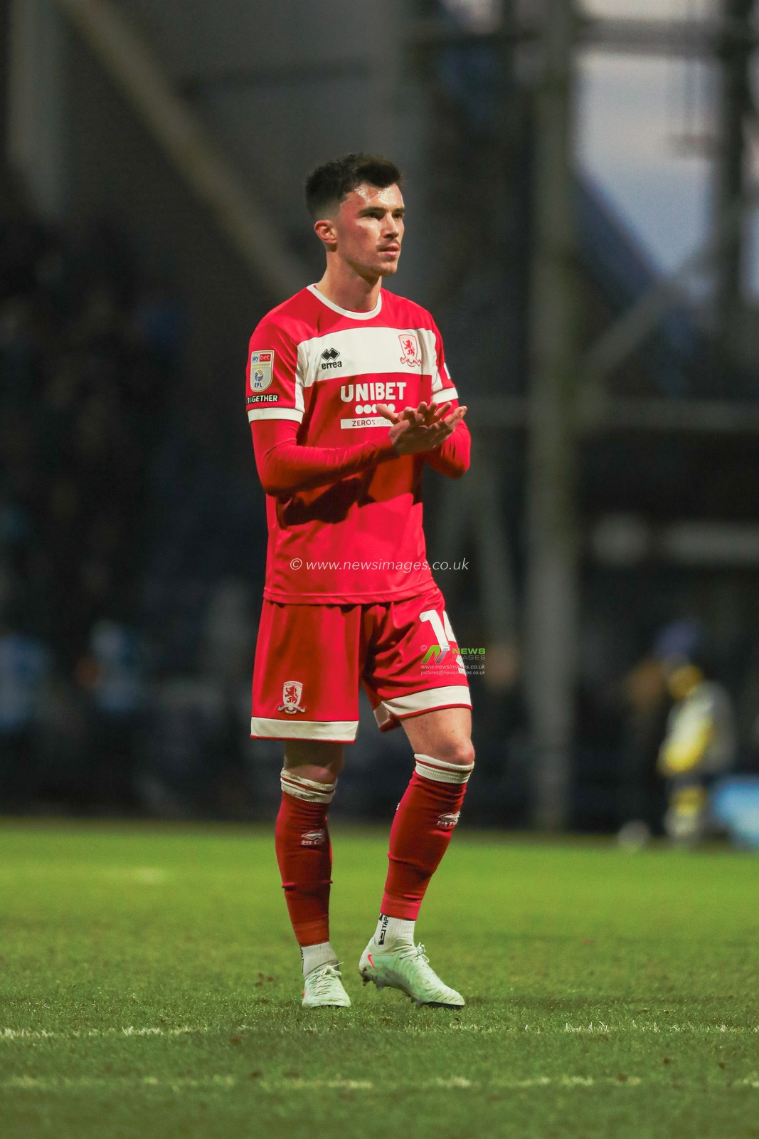 Alex Gilbert of Middlesbrough clapping Middlesbrough away fans after 2-1 defeat after the Sky Bet Championship match Preston North End vs Middlesbrough at Deepdale, Preston, United Kingdom, 25th January 2025

(Photo by Jorge Horsted/News Images)