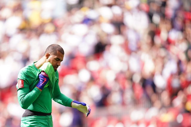 Chelsea goalkeeper Robert Sanchez during the Emirates FA Cup Semi-Final match Chelsea vs Leeds United at Wembley Stadium, London, United Kingdom on 26 April 2026

(Photo by Harvey Murphy/News Images)