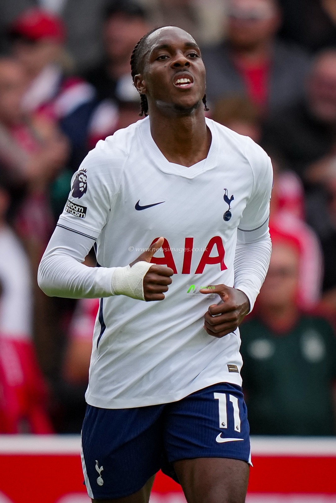 Mathys Tel of Tottenham Hotspur during the Premier League match Nottingham Forest vs Tottenham Hotspur at City Ground, Nottingham, United Kingdom on 05 September 2026

(Photo by Maynard Manyowa/News Images)