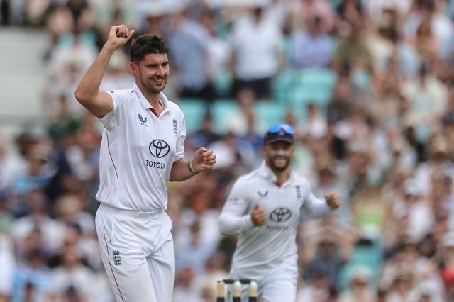 Josh Tongue of England celebrates the wicket of  Tom Blundell of New Zealand during the 2nd Rothesay Test Match Day 4 match England vs New Zealand at The Kia Oval, London, United Kingdom on 20 June 2026

(Photo by Mark Cosgrove/News Images)