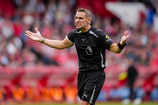 Referee Craig Pawson gestures during the Premier League match Nottingham Forest vs Tottenham Hotspur at City Ground, Nottingham, United Kingdom on 05 September 2026

(Photo by Maynard Manyowa/News Images)