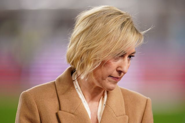 Sky sports presenter Kelly Cates during the Premier League match West Ham United vs Wolverhampton Wanderers at London Stadium, London, United Kingdom on 10 April 2026

(Photo by Harvey Murphy/News Images)