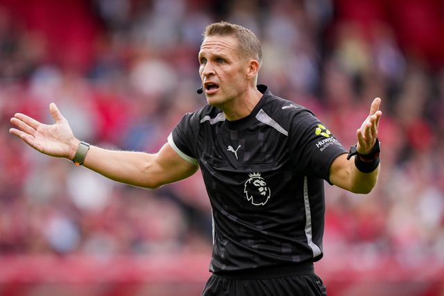 Referee Craig Pawson gestures during the Premier League match Nottingham Forest vs Tottenham Hotspur at City Ground, Nottingham, United Kingdom on 05 September 2026

(Photo by Maynard Manyowa/News Images)
