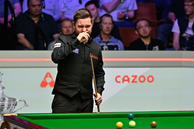 Jak Jones reacts, during the Cazoo World Championships 2024 Final at Crucible Theatre, Sheffield, United Kingdom, 5th May 2024

(Photo by Cody Froggatt/News Images)