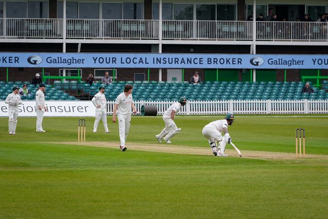 Rishi Patel of Leicestershire and Jake Weatherald of Leicestershire run for two during the County Championship Division One day 3 Leicestershire vs Nottinghamshire at Grace Road, Leicester, United Kingdom on 03 May 2026

(Photo by Maynard Manyowa/News Images)
