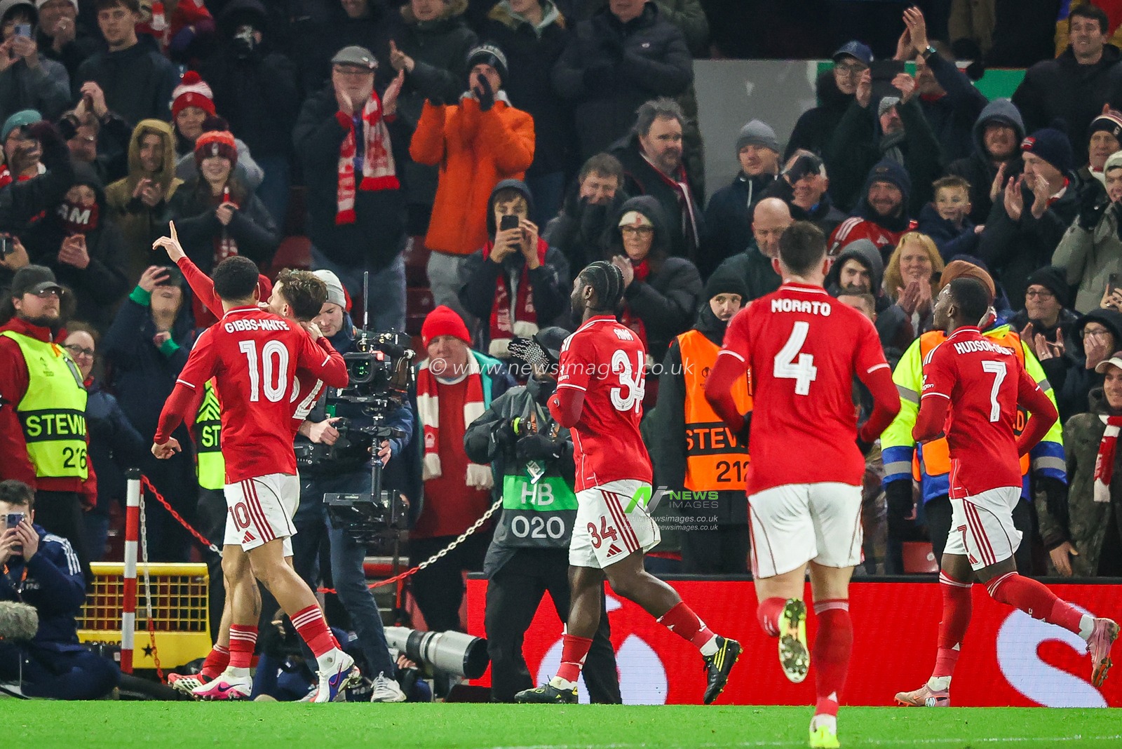 James McAtee of Nottingham Forest celebrates his penalty goal to make it 4-0 during the UEFA Europa League Matchday 8 of 8 Nottingham Forest vs Ferencvaros at City Ground, Nottingham, United Kingdom, 29th January 2026

(Photo by Alfie Cosgrove/News Images)