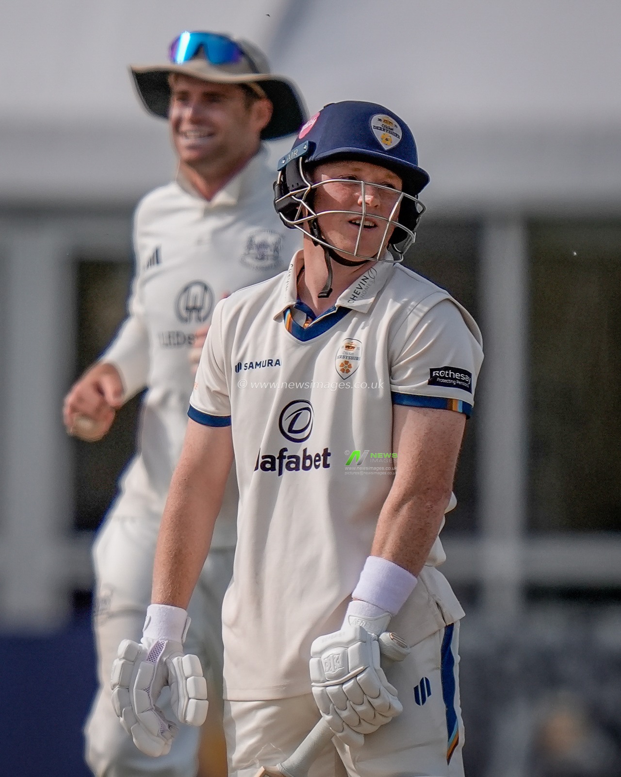 Harry Came is given out LBW off the bowling of Gabe Bell during the County Championship Division Two Derbyshire v Gloucestershire at The Central Co-Op County Ground, Derby, United Kingdom on 26 April 2026

(Photo by Maynard Manyowa/News Images)