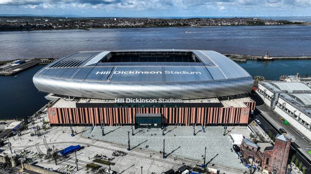 An aerial view of Hill Dickinson Stadium ahead of the Premier League match Everton vs Liverpool at Hill Dickinson Stadium, Liverpool, United Kingdom on 19 April 2026

(Photo by Alfie Cosgrove/News Images)