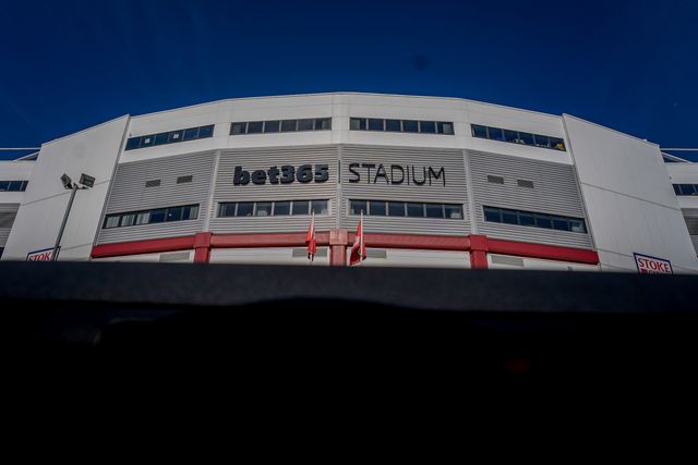 A general view of the stadium main stand from the outside prior to kick off during the Sky Bet Championship match Stoke City vs Millwall at Bet365 Stadium, Stoke On Trent, United Kingdom on 21 April 2026

(Photo by Maynard Manyowa/News Images)