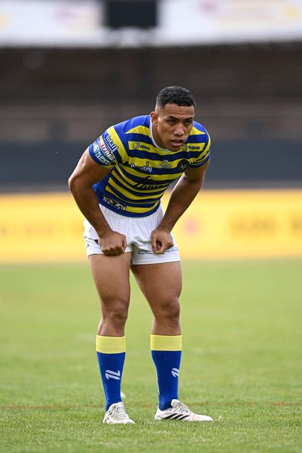 Albert Hopoate of Warrington Wolves during the Betfred Super League round 22 match Bradford Bulls vs Warrington Wolves at Odsal Stadium, Bradford, United Kingdom on 08 August 2026

(Photo by Ben Roberts/News Images)