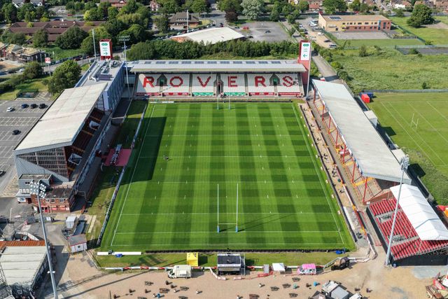 An aerial view of the Sewell Group Craven Park during the Betfred Super League Round 14 Hull KR vs Catalans Dragons at Sewell Group Craven Park, Kingston upon Hull, United Kingdom, 13th June 2025

(Photo by Mark Cosgrove/News Images)
