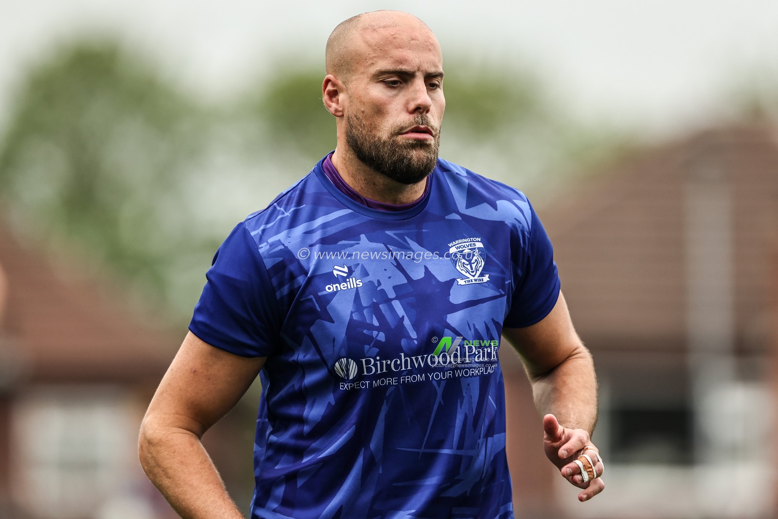 James Harrison of Warrington Wolves during pre-game warm up during the Betfred Super League Round 11 match Wakefield Trinity vs Warrington Wolves at DIY Kitchens Stadium, Wakefield, United Kingdom, 18th May 2025

(Photo by Alfie Cosgrove/News Images)