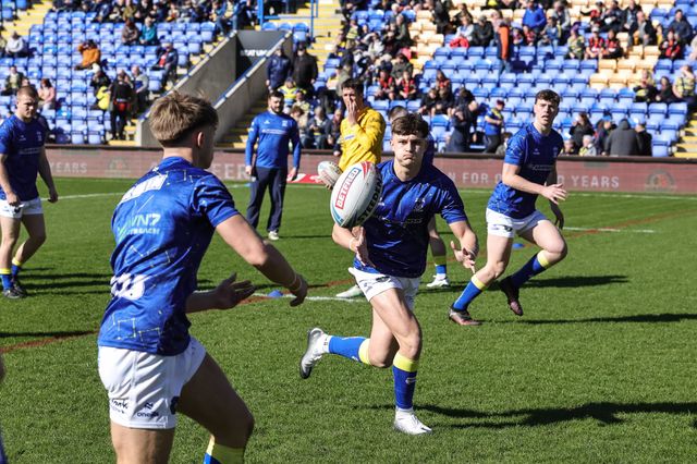 Lachlan Webster of Warrington Wolves in the pre-game warm up during the Betfred Challenge Cup round 4 match Goole Vikings vs Warrington Wolves at The Halliwell Jones Stadium, Warrington, United Kingdom on 14 March 2026

(Photo by Mark Cosgrove/News Images)