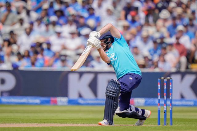 Liam Dawson of England batting during the 1st Metro Bank ODI match England vs India at Edgbaston, Birmingham, United Kingdom on 14 July 2026

(Photo by Maynard Manyowa/News Images)