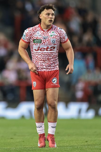 Lachlan Lam of Leigh Leopards during the Betfred Super League Round 23 match Leigh Leopards vs Salford Red Devils at Leigh Sports Village, Leigh, United Kingdom, 22nd August 2025

(Photo by Mark Cosgrove/News Images)