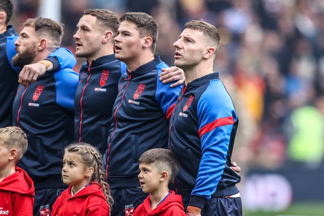 George Williams of England stands for the national anthem during the The Ashes Series 2025 England vs Australia at Wembley Stadium, London, United Kingdom, 25th October 2025

(Photo by Alfie Cosgrove/News Images)