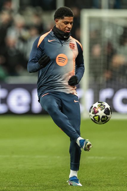 Marcus Rashford of Barcelona in the pregame warmup session during the UEFA Champions League Last 16 match Newcastle Untied vs Barcelona at St. James's Park, Newcastle, United Kingdom on 10 March 2026

(Photo by Mark Cosgrove/News Images)