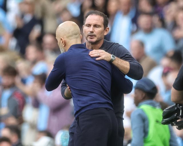 Enzo Maresca manager of Manchester City embraces Frank Lampard manager of Coventry City after winning 1-0 during the Premier League match Manchester City vs Coventry City at Etihad Stadium, Manchester, United Kingdom on 05 September 2026

(Photo by Mark Cosgrove/News Images)
