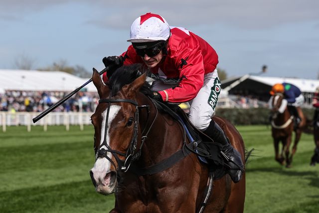 Mirabad ridden by Tristan Durrell runs on to win the 12:45 Hallgarten & Novum Wines Maghull Novices' Chase during the 2026 Randox Grand National Day at Aintree Racecourse, Aintree, United Kingdom on 11 April 2026

(Photo by Mark Cosgrove/News Images)