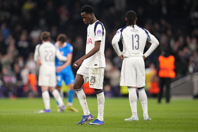 Pape Matar Sarr of Tottenham Hotspur at full time during the UEFA Champions League match Tottenham Hotspur vs Atletico Madrid at Tottenham Hotspur Stadium, London, United Kingdom on 18 March 2026

(Photo by Harvey Murphy/News Images)