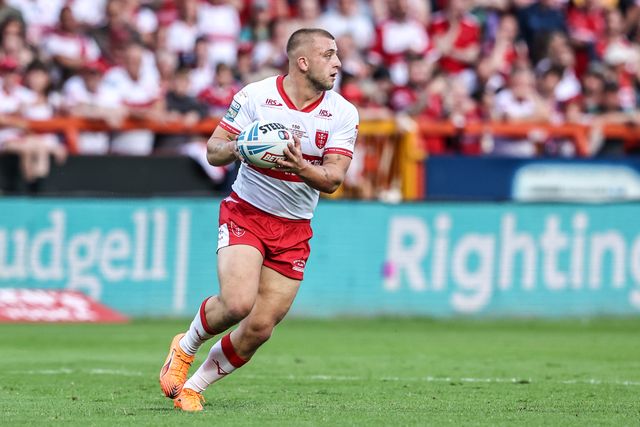 Mikey Lewis of Hull KR in action during the Betfred Super League round 15 match Hull KR vs Leigh Leopards at Sewell Group Craven Park, Hull, United Kingdom on 19 June 2026

(Photo by Alfie Cosgrove/News Images)