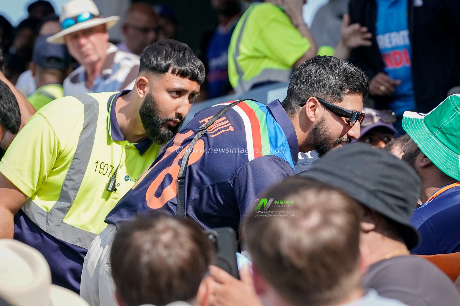 A fan is ejected from the stadium during the 1st Metro Bank ODI match England vs India at Edgbaston, Birmingham, United Kingdom on 14 July 2026

(Photo by Maynard Manyowa/News Images)