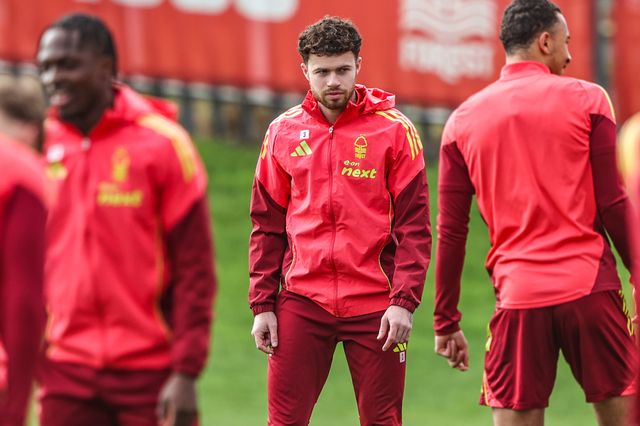 Neco Williams of Nottingham Forest during the Nottingham Forest open training session ahead of their UEFA Europa League last 16 match against FC Midtjylland at The Nigel Doughty Academy, Nottingham, United Kingdom on 11 March 2026

(Photo by Alfie Cosgrove/News Images)