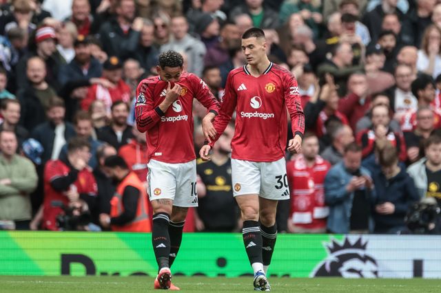 Benjamin Sesko of Manchester United celebrates his goal to make it 2-0 during the Premier League match Manchester United vs Liverpool at Old Trafford, Manchester, United Kingdom on 03 May 2026

(Photo by Mark Cosgrove/News Images)