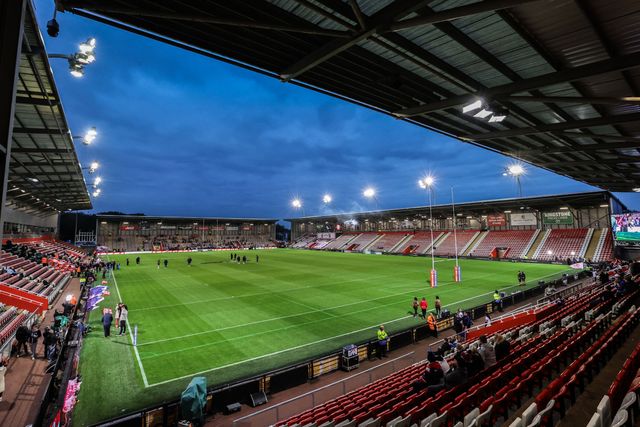 A general view of Progress With Unity Stadium ahead of the Betfred Super League play-off Eliminator 1 match Leigh Leopards vs Wakefield Trinity at Progress With Unity Stadium, Leigh, United Kingdom, 26th September 2025

(Photo by Alfie Cosgrove/News Images)