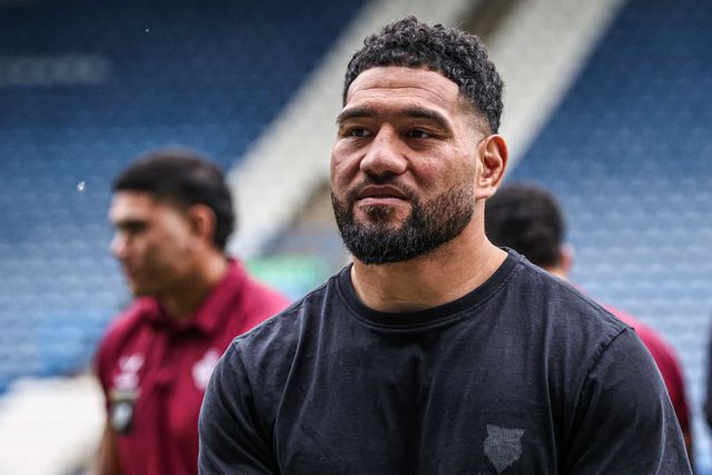 Kelepi Tanginoa of Warrington Wolves arrives during the Betfred Super League round 10 match Huddersfield Giants vs Warrington Wolves at Accu Stadium, Huddersfield, United Kingdom on 02 May 2026

(Photo by Alfie Cosgrove/News Images)