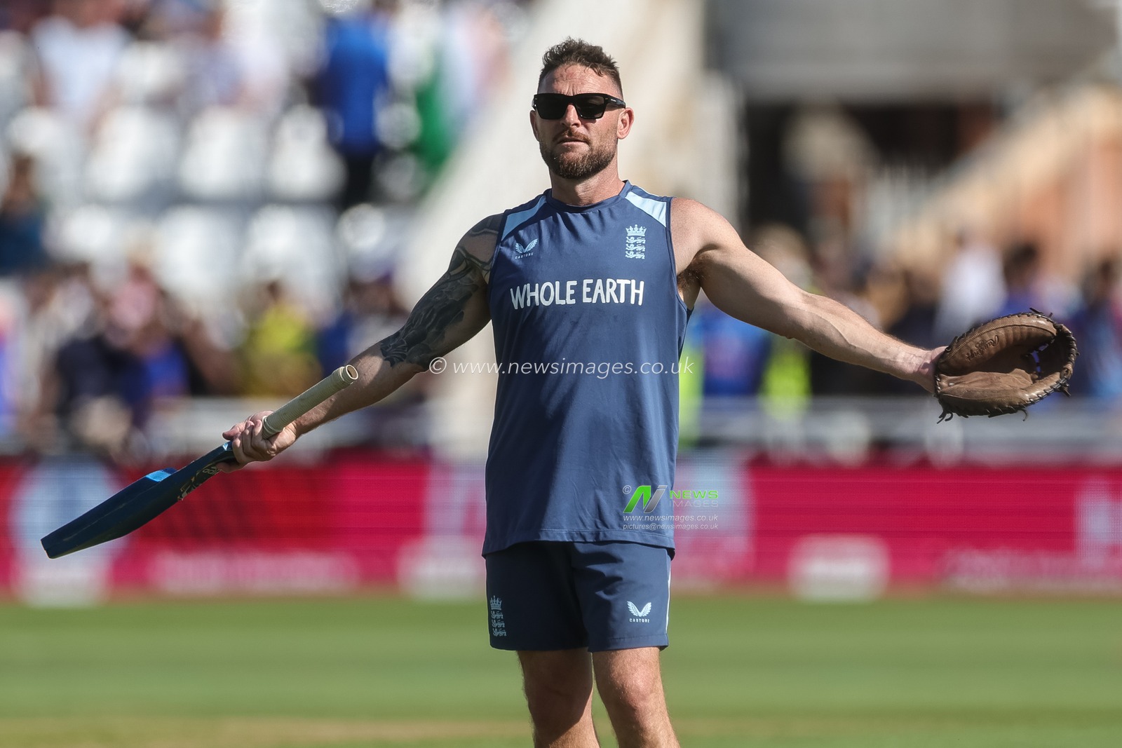 Brendon McCullum head coach of England in the pre-game warm up session during the Third Vitality T20 International match England vs India at Trent Bridge, Nottingham, United Kingdom on 07 July 2026

(Photo by Mark Cosgrove/News Images)