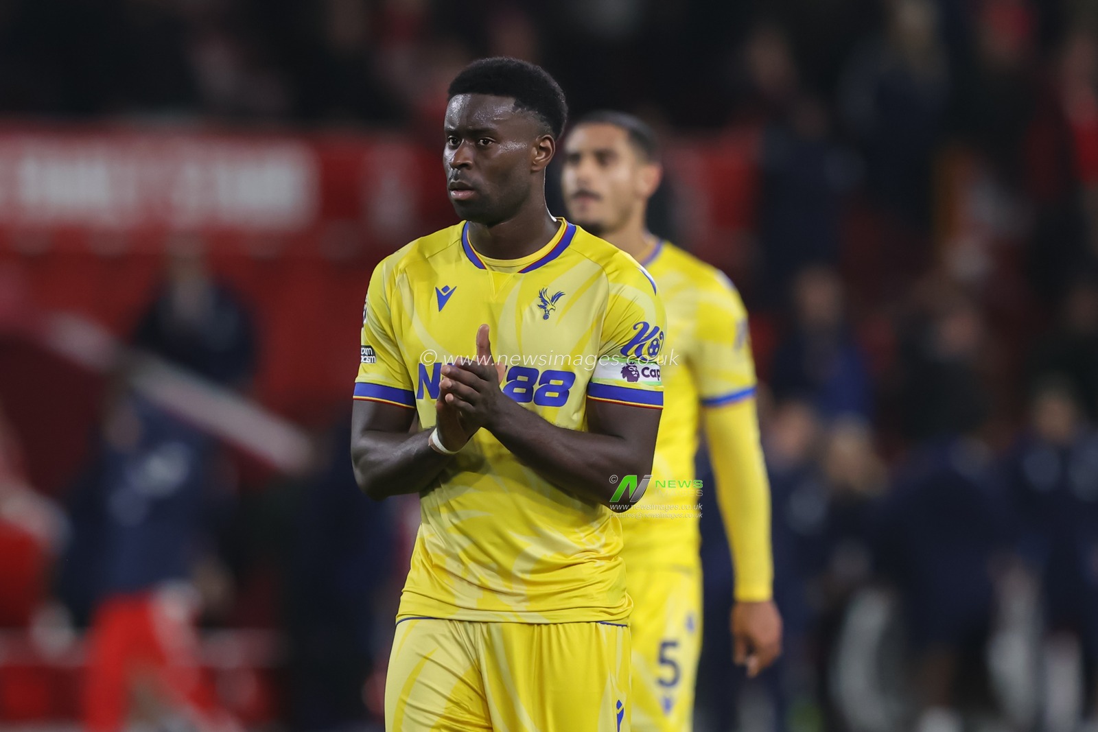 Marc GuÃ©hi of Crystal Palace applauds fans at full time during the Premier League match Nottingham Forest vs Crystal Palace at City Ground, Nottingham, United Kingdom, 21st October 2024

(Photo by Alfie Cosgrove/News Images)