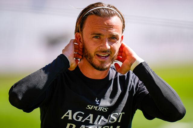 James Maddison of Tottenham Hotspur in the pregame warmup session  during the Premier League match Wolverhampton Wanderers vs Tottenham Hotspur at Molineux, Wolverhampton, United Kingdom on 25 April 2026

(Photo by Maynard Manyowa/News Images)