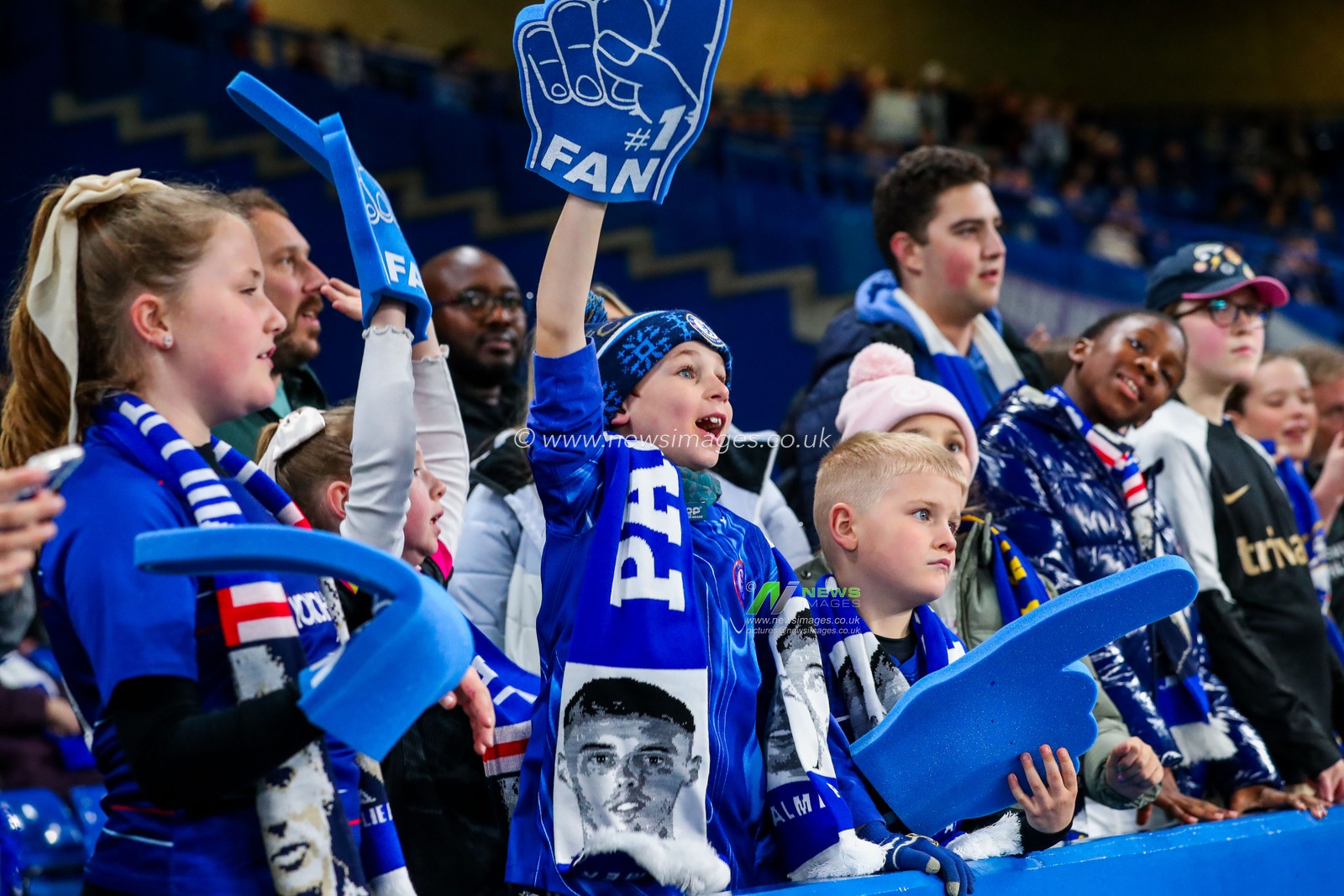 Fans enjoy the pre-match atmosphere prior to the Barclays Women's Super League match Chelsea FC Women vs Manchester City Women at Stamford Bridge, London, United Kingdom, 16th November 2024

(Photo by Izzy Poles/News Images)