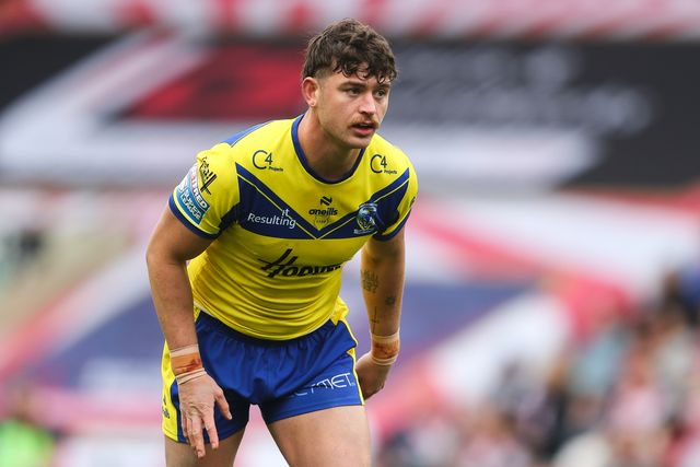 Jordy Crowther of Warrington Wolves during the Betfred Super League Round 8 match Leigh Leopards vs Warrington Wolves at Leigh Sports Village, Leigh, United Kingdom, 19th April 2025

(Photo by Gareth Evans/News Images)