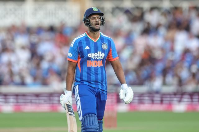 Shivam Dube of India leaves the field of play after being dismissed during the Third Vitality T20 International match England vs India at Trent Bridge, Nottingham, United Kingdom on 07 July 2026

(Photo by Mark Cosgrove/News Images)