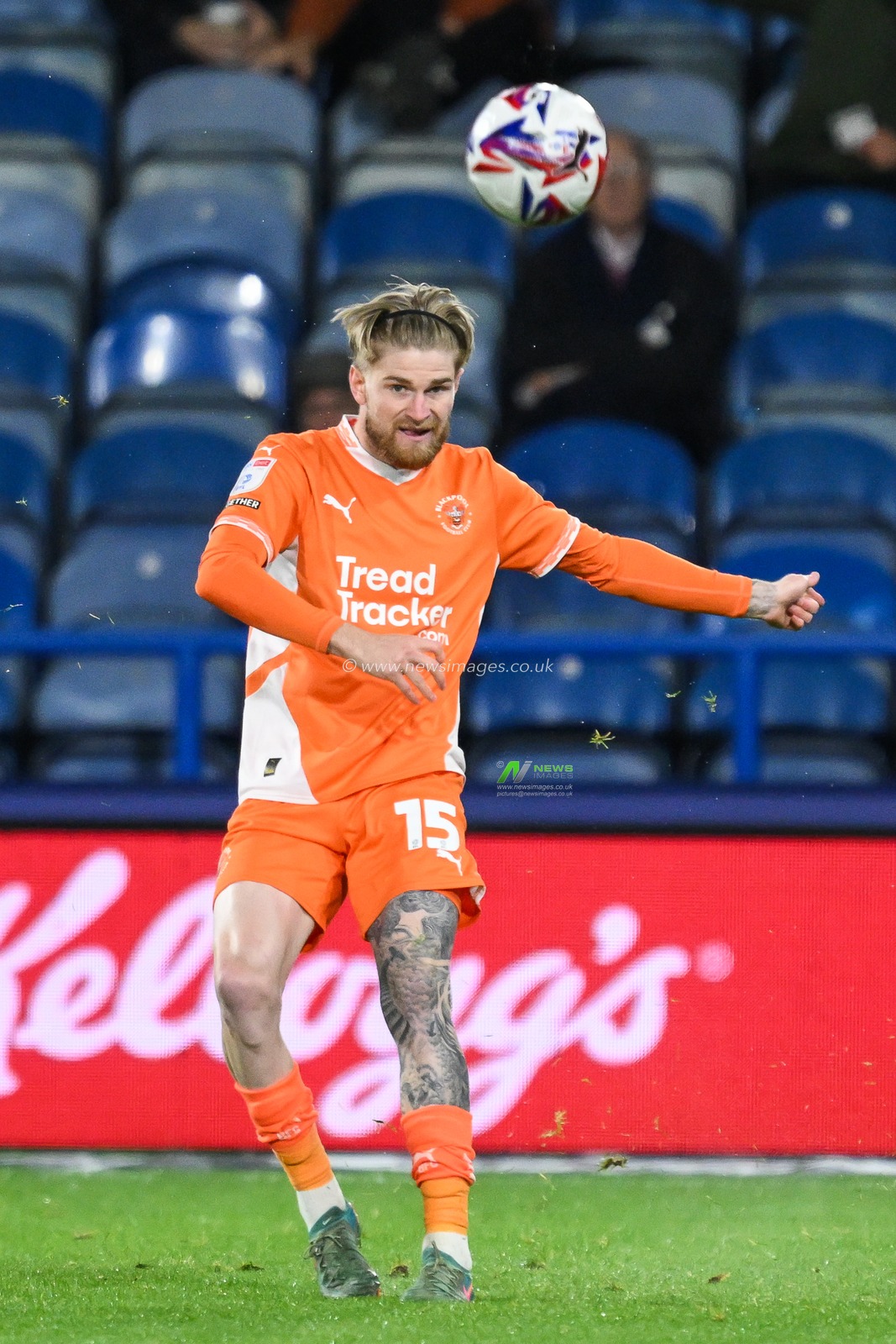 Hayden Coulson of Blackpool clears the ball down field during the Sky Bet League 1 match Huddersfield Town vs Blackpool at John Smith's Stadium, Huddersfield, United Kingdom, 24th September 2024

(Photo by Craig Thomas/News Images)