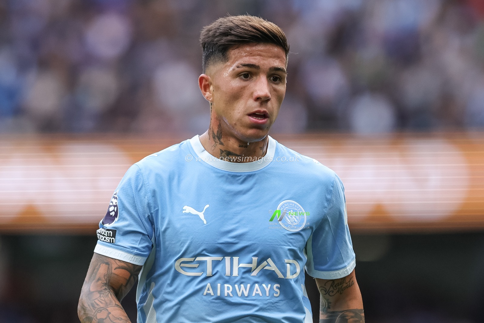 Enzo Fernández of Manchester City during the Premier League match Manchester City vs Coventry City at Etihad Stadium, Manchester, United Kingdom on 05 September 2026

(Photo by Mark Cosgrove/News Images)
