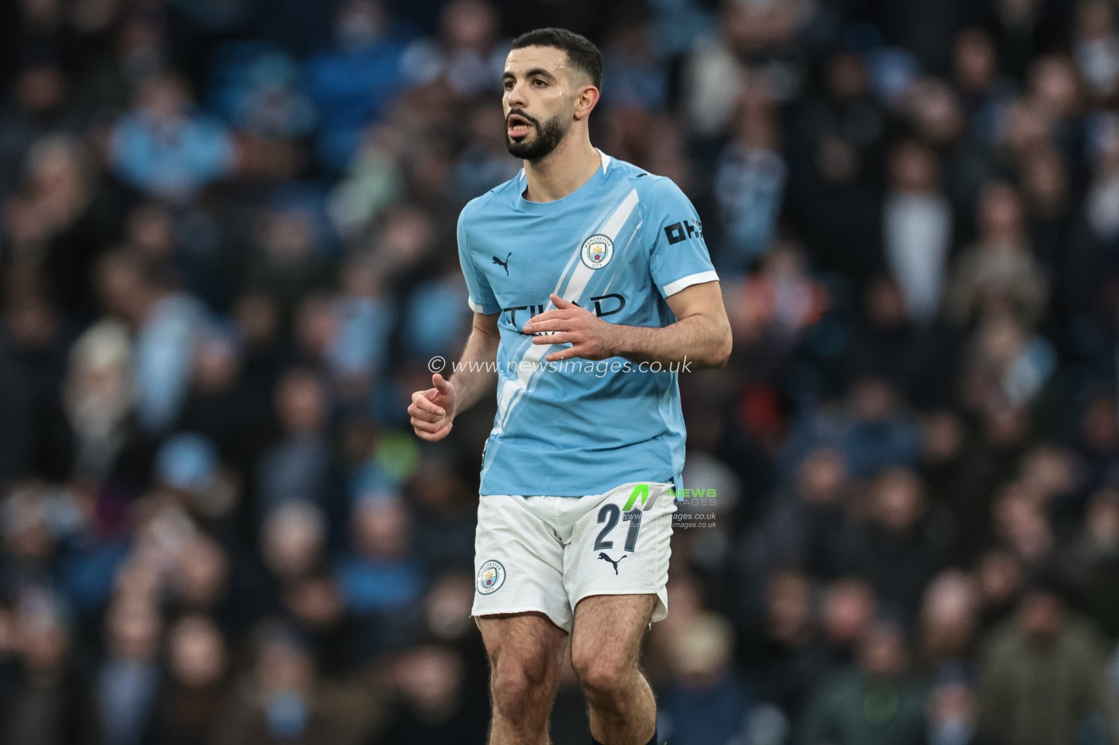 Rayan Ait-Nouri of Manchester City during the Emirates FA Cup 4th Round match Manchester City vs Salford City at Etihad Stadium, Manchester, United Kingdom on 14 February 2026

(Photo by Mark Cosgrove/News Images)