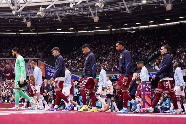 Arsenal players ahead of kick off during the Premier League match West Ham United vs Arsenal at London Stadium, London, United Kingdom on 10 May 2026

(Photo by Harvey Murphy/News Images)