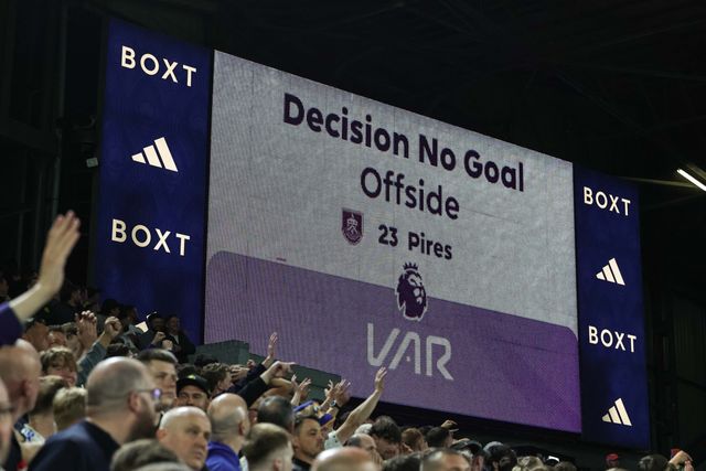 Lucas Pires of Burnley goal ruled offside by VAR during the Premier League match Leeds United vs Burnley at Elland Road, Leeds, United Kingdom on 01 May 2026

(Photo by Mark Cosgrove/News Images)