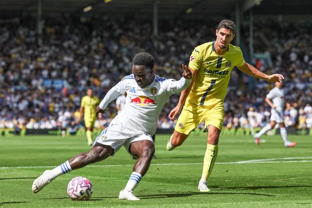 Wilfried Gnonto of Leeds United shoots on goal during the Pre-season friendly match Leeds United vs Villarreal at Elland Road, Leeds, United Kingdom, 2nd August 2025

(Photo by Mark Cosgrove/News Images)
