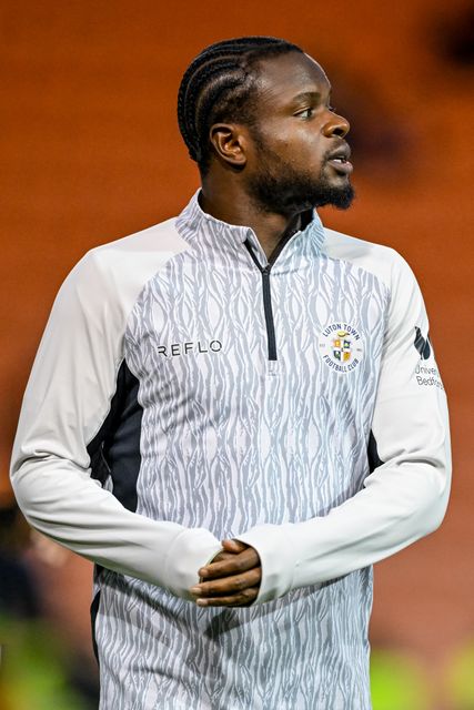 Millenic Alli of Luton Town  warms up prior to the Sky Bet League 1 match Blackpool vs Luton Town at Bloomfield Road, Blackpool, United Kingdom, 30th September 2025

(Photo by Adam Gee/News Images)